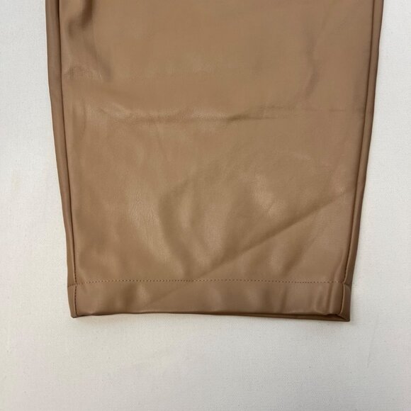 Ophelia Roe Women’s Faux Leather Ankle Pants Pull On Tan Pockets Size 1X New - Picture 4 of 9